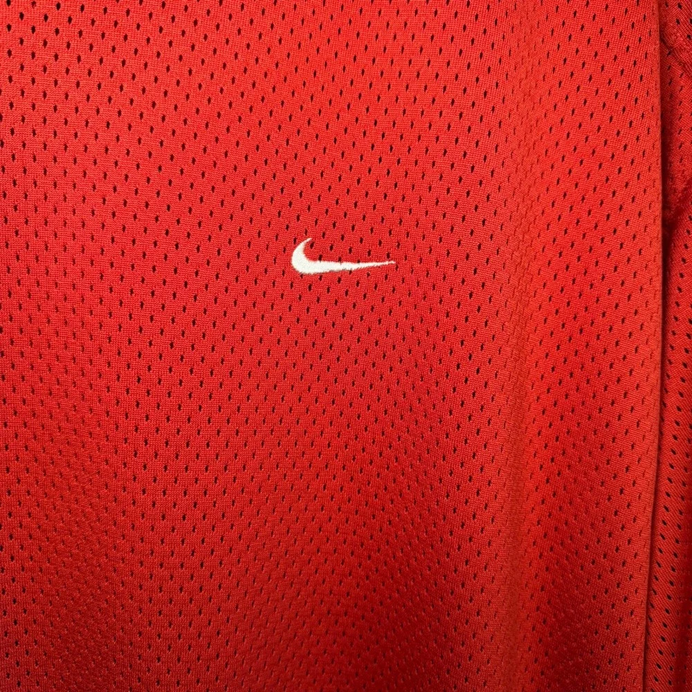 Vintage Nike Fit Mesh‎ Jersey Shirt Mens Large Red Black V-Neck Swoosh F8 EVR